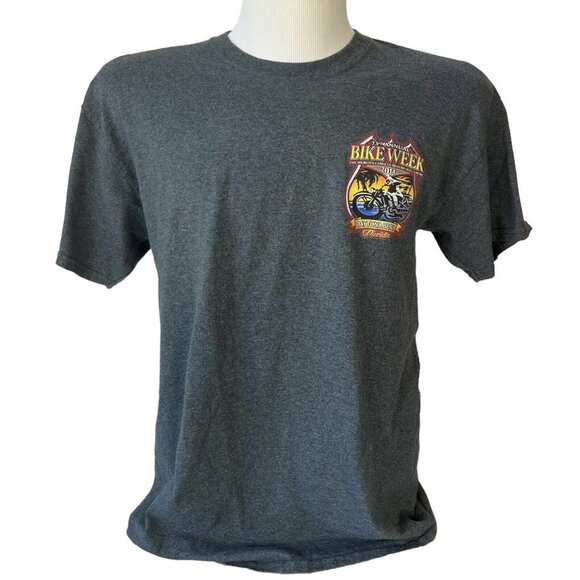 Mens Graphic Tshirt Bike Week 2014 Daytona Beach Gray Gildan Size Large - Picture 2 of 9